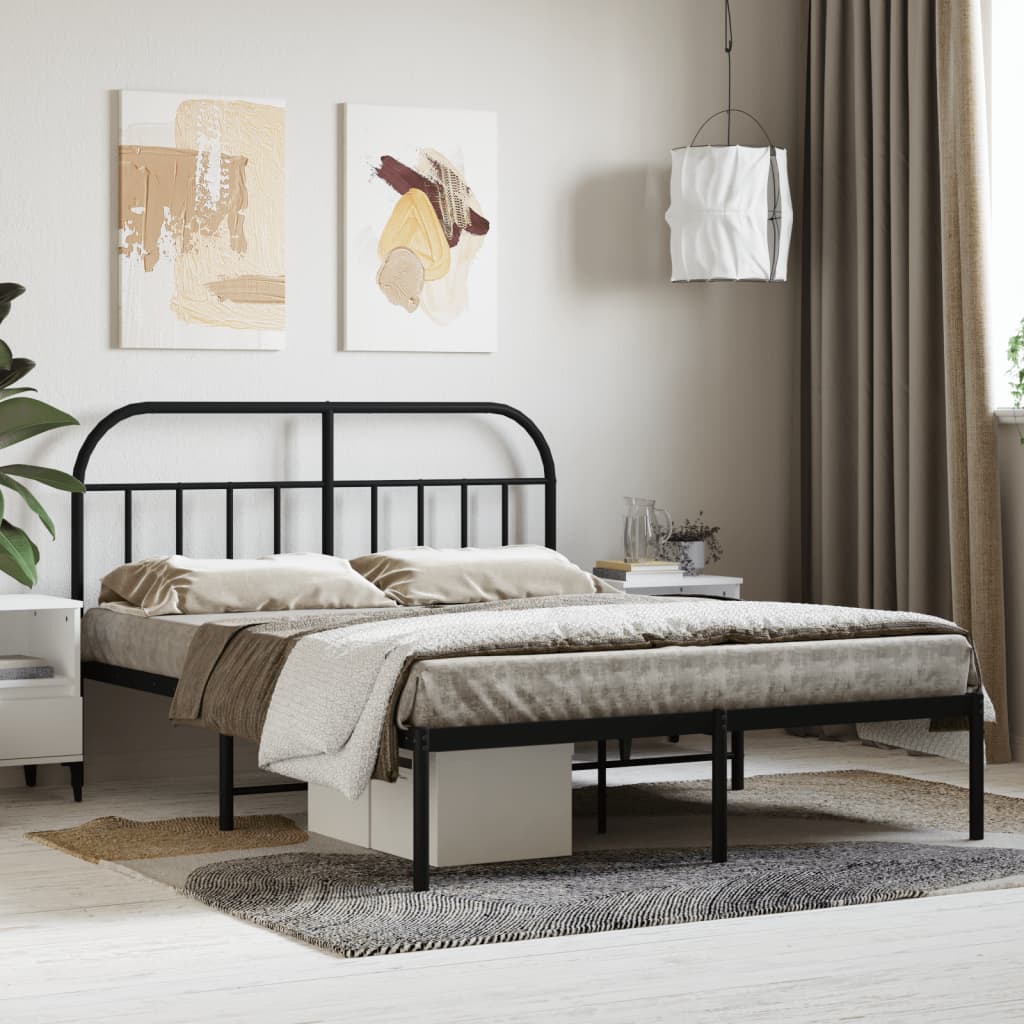 Metal Bed Frame Without Mattress With Footboard 120X190Cm