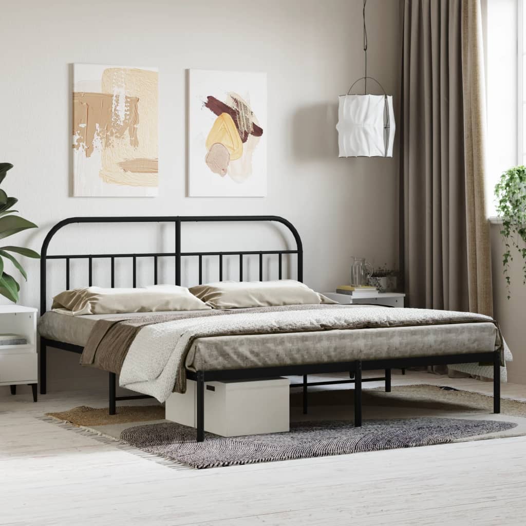 Metal Bed Frame Without Mattress With Footboard 120X190Cm
