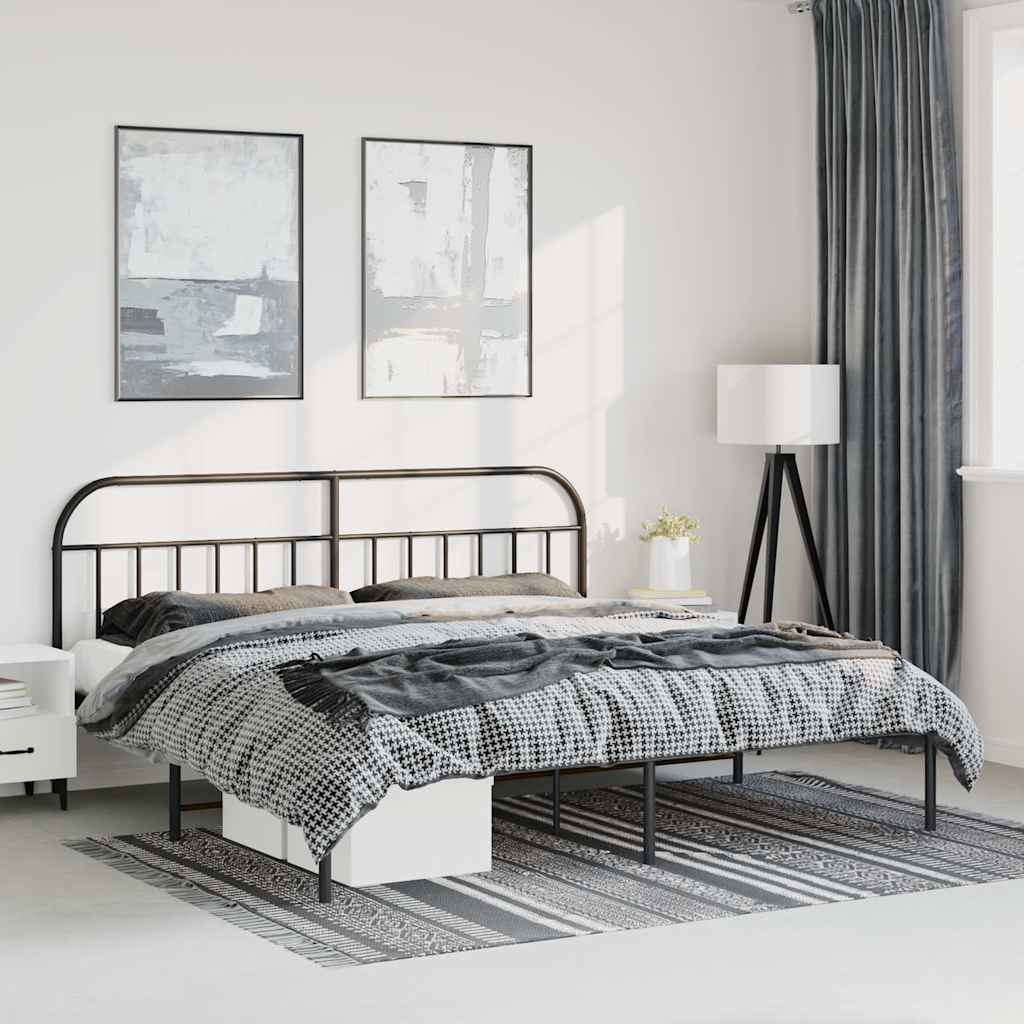 Metal Bed Frame Without Mattress With Footboard 120X190Cm