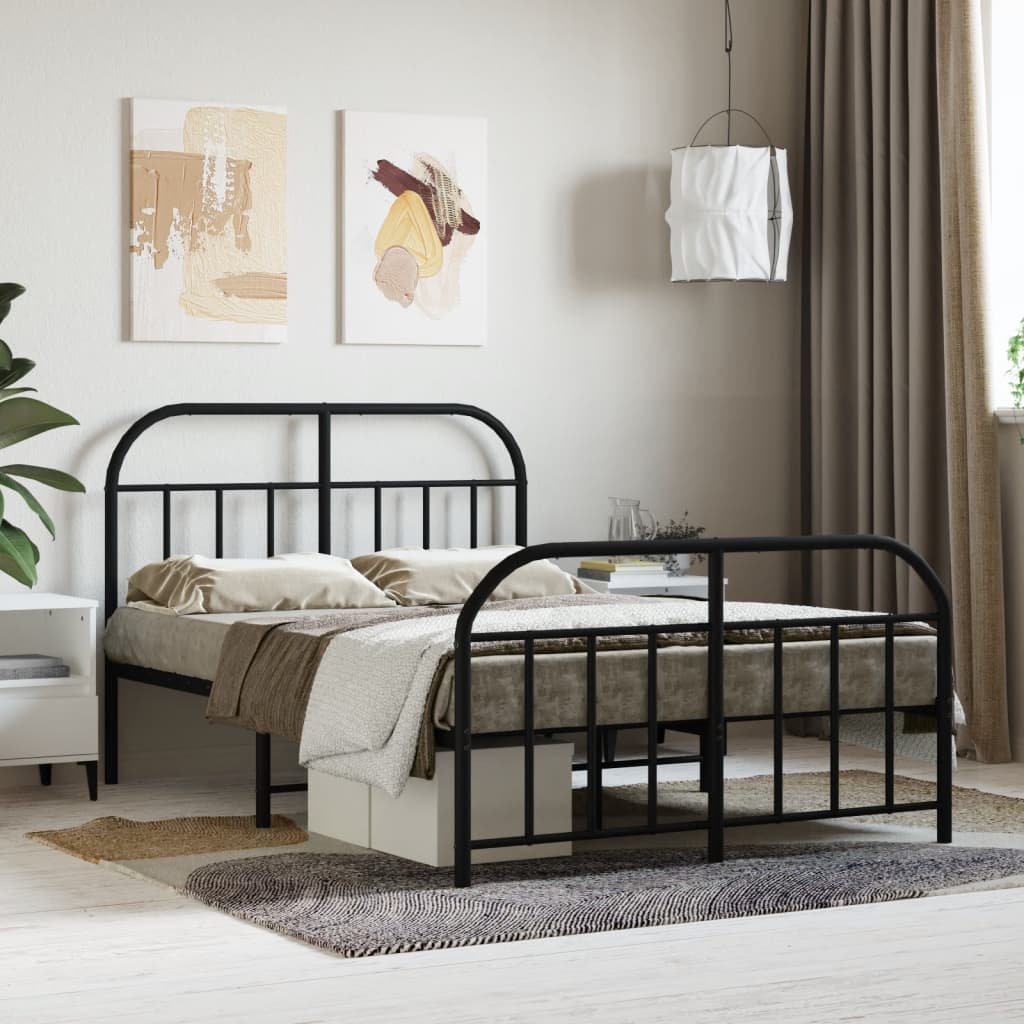 Metal Bed Frame Without Mattress With Footboard 120X190Cm