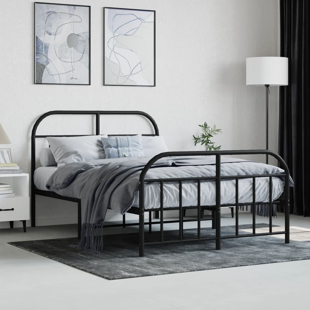 Metal Bed Frame Without Mattress With Footboard 120X190Cm