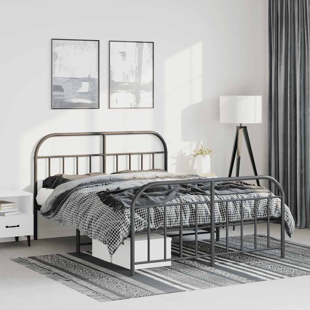 Metal Bed Frame Without Mattress With Footboard 120X190Cm