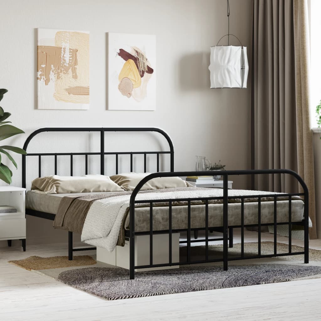 Metal Bed Frame Without Mattress With Footboard 120X190Cm