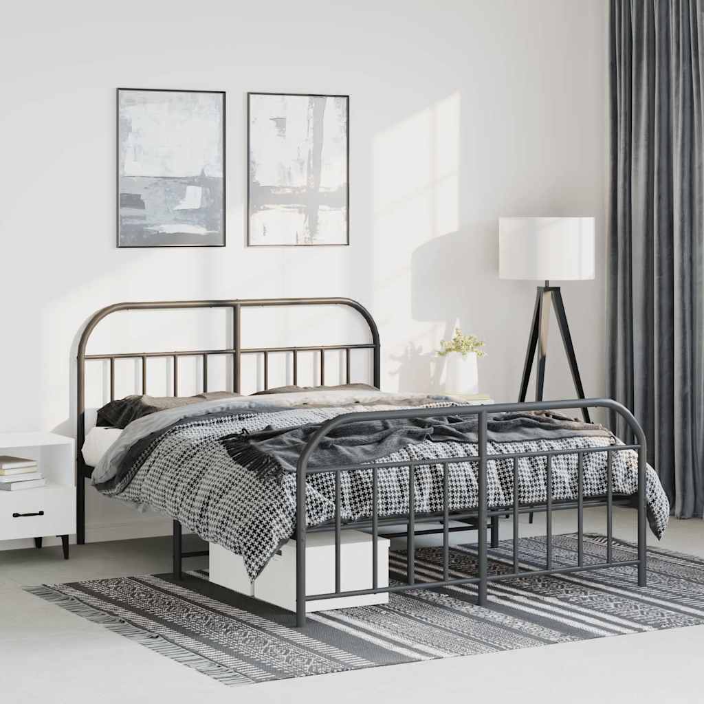 Metal Bed Frame Without Mattress With Footboard 120X190Cm