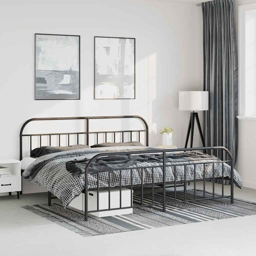 Metal Bed Frame Without Mattress With Footboard 120X190Cm