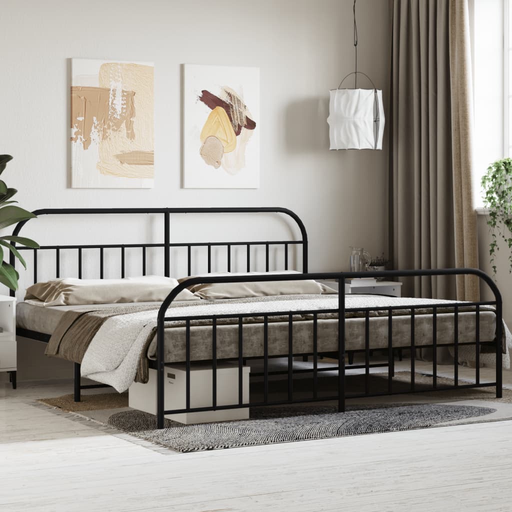 Metal Bed Frame Without Mattress With Footboard 120X190Cm
