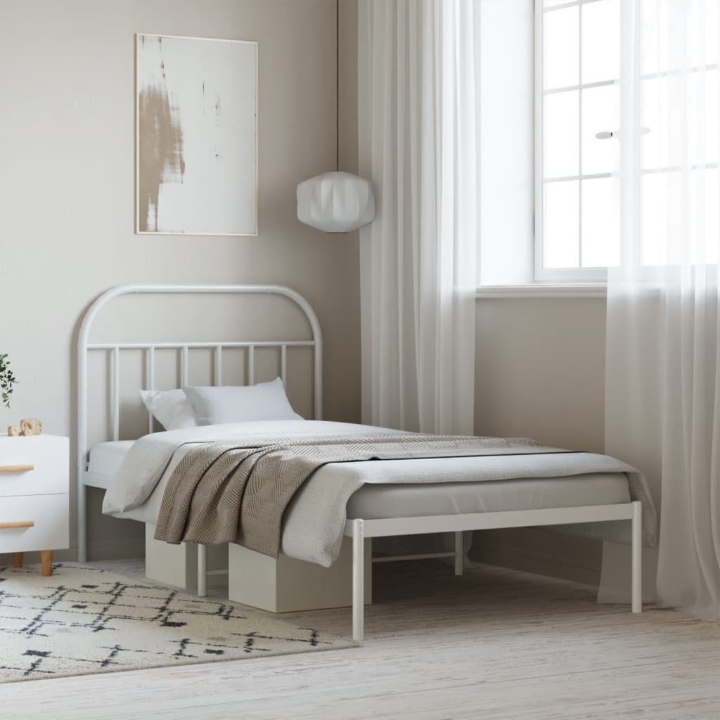 Metal Bed Frame Without Mattress With Footboard 120X190Cm