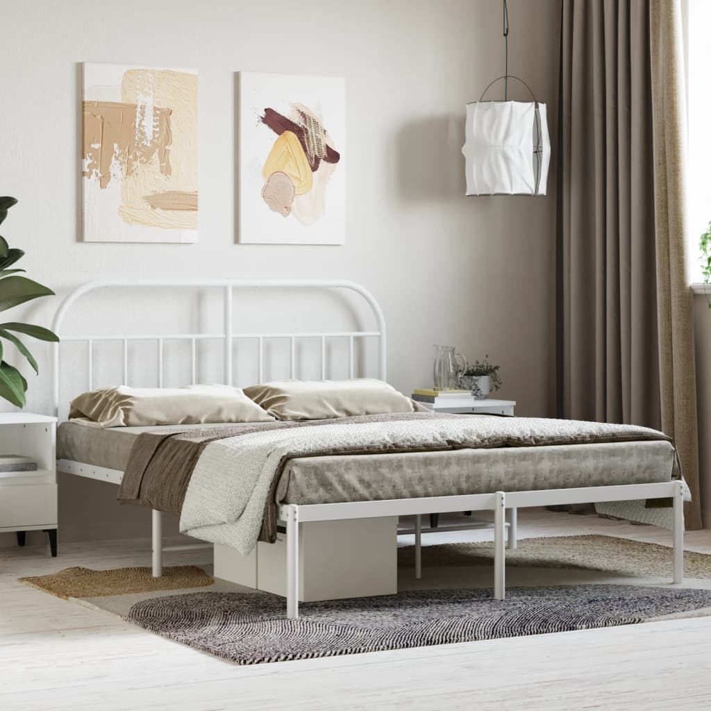 Metal Bed Frame Without Mattress With Footboard 120X190Cm