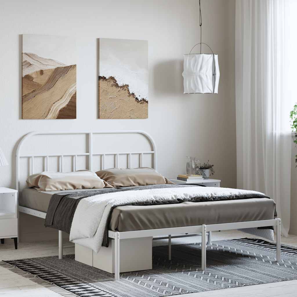 Metal Bed Frame Without Mattress With Footboard 120X190Cm