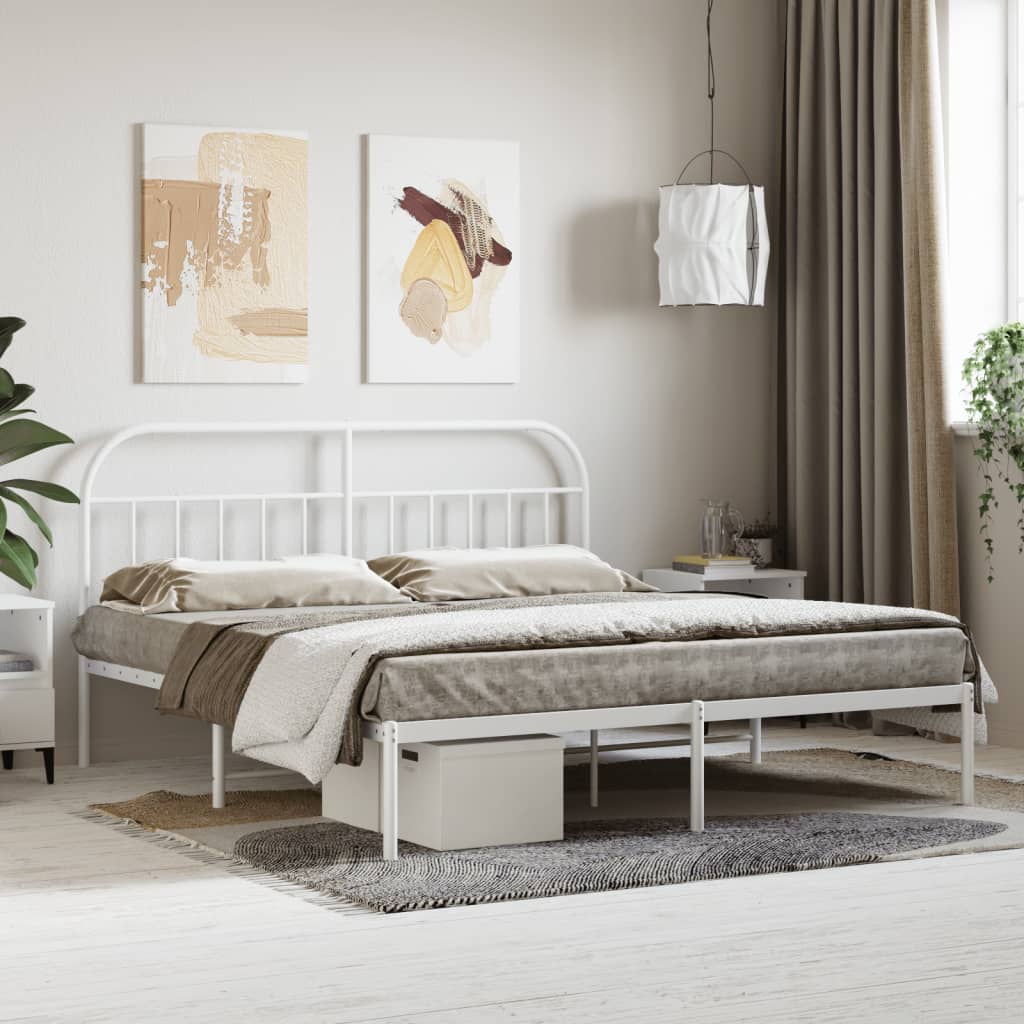 Metal Bed Frame Without Mattress With Footboard 120X190Cm