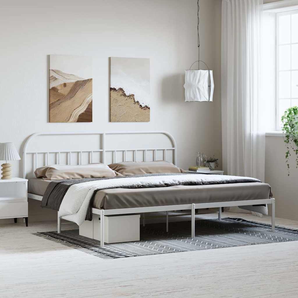 Metal Bed Frame Without Mattress With Footboard 120X190Cm