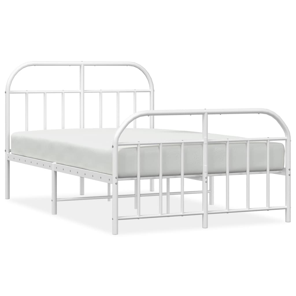 Metal Bed Frame Without Mattress With Footboard 120X190Cm