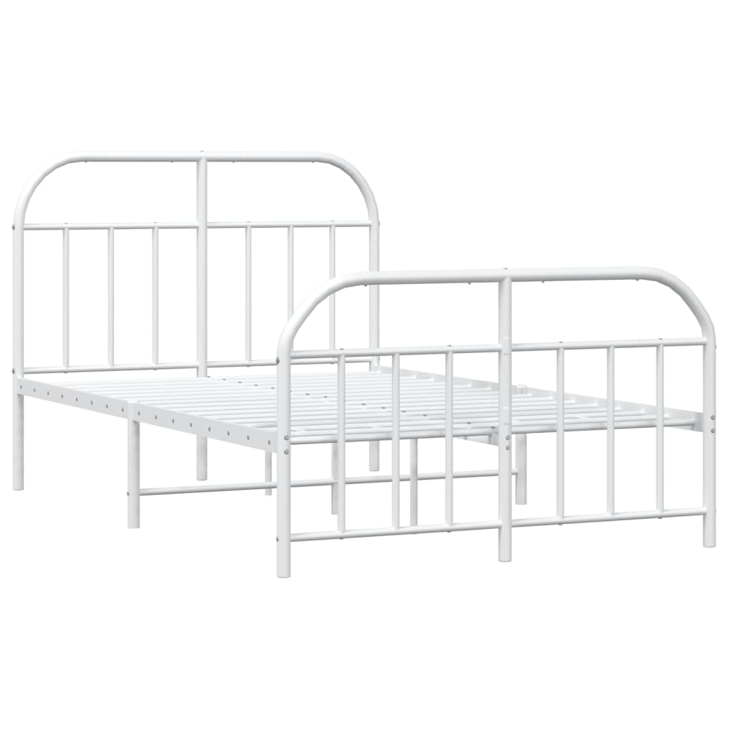 Metal Bed Frame Without Mattress With Footboard 120X190Cm