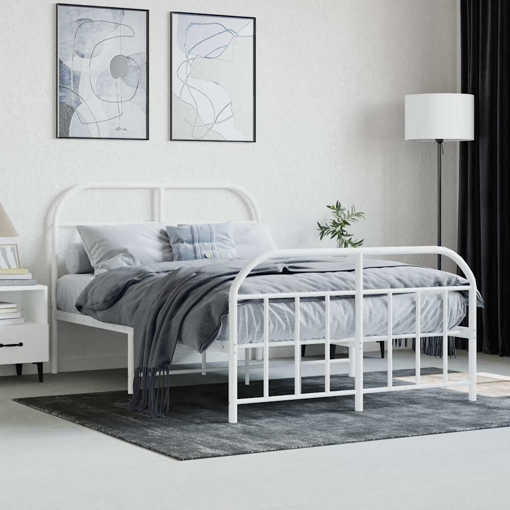Metal Bed Frame Without Mattress With Footboard 120X190Cm