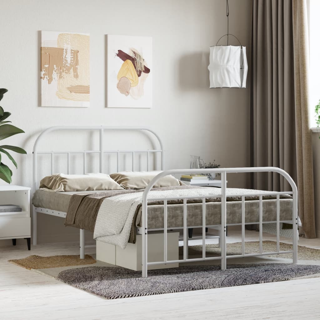 Metal Bed Frame Without Mattress With Footboard 120X190Cm