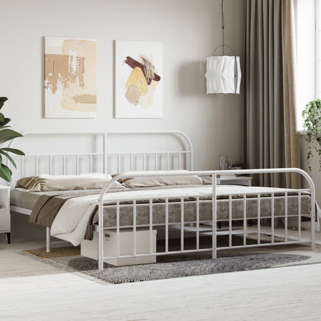 Metal Bed Frame Without Mattress With Footboard 120X190Cm