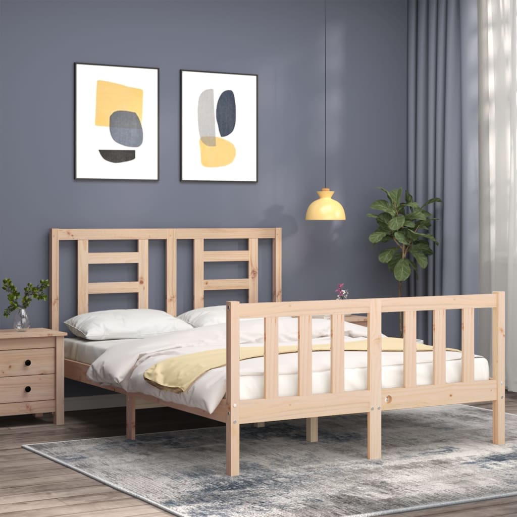 Bed Frame Without Mattress Solid Wood Pine
