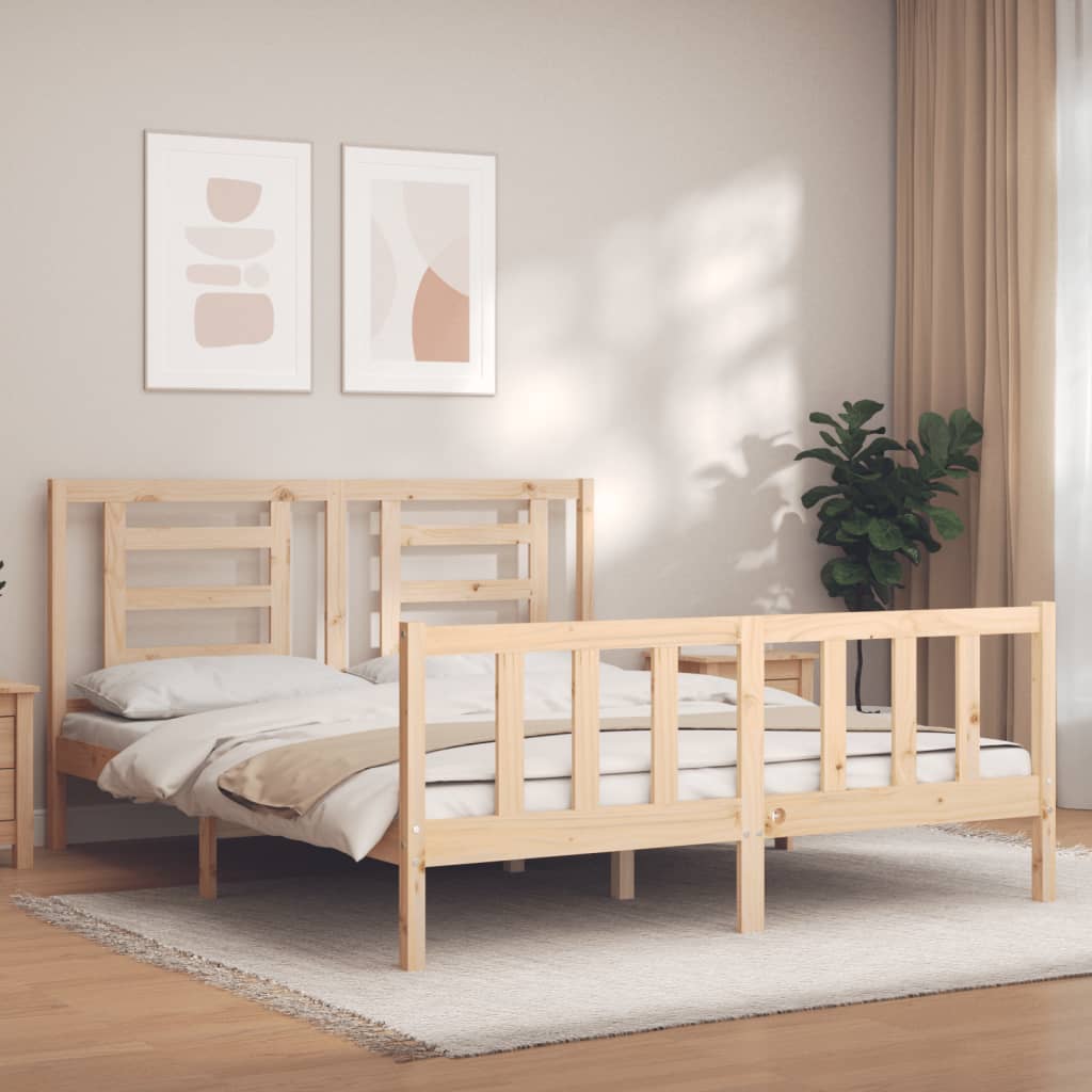 Bed Frame Without Mattress Solid Wood Pine
