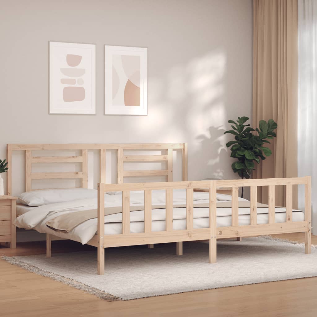 Bed Frame Without Mattress Solid Wood Pine