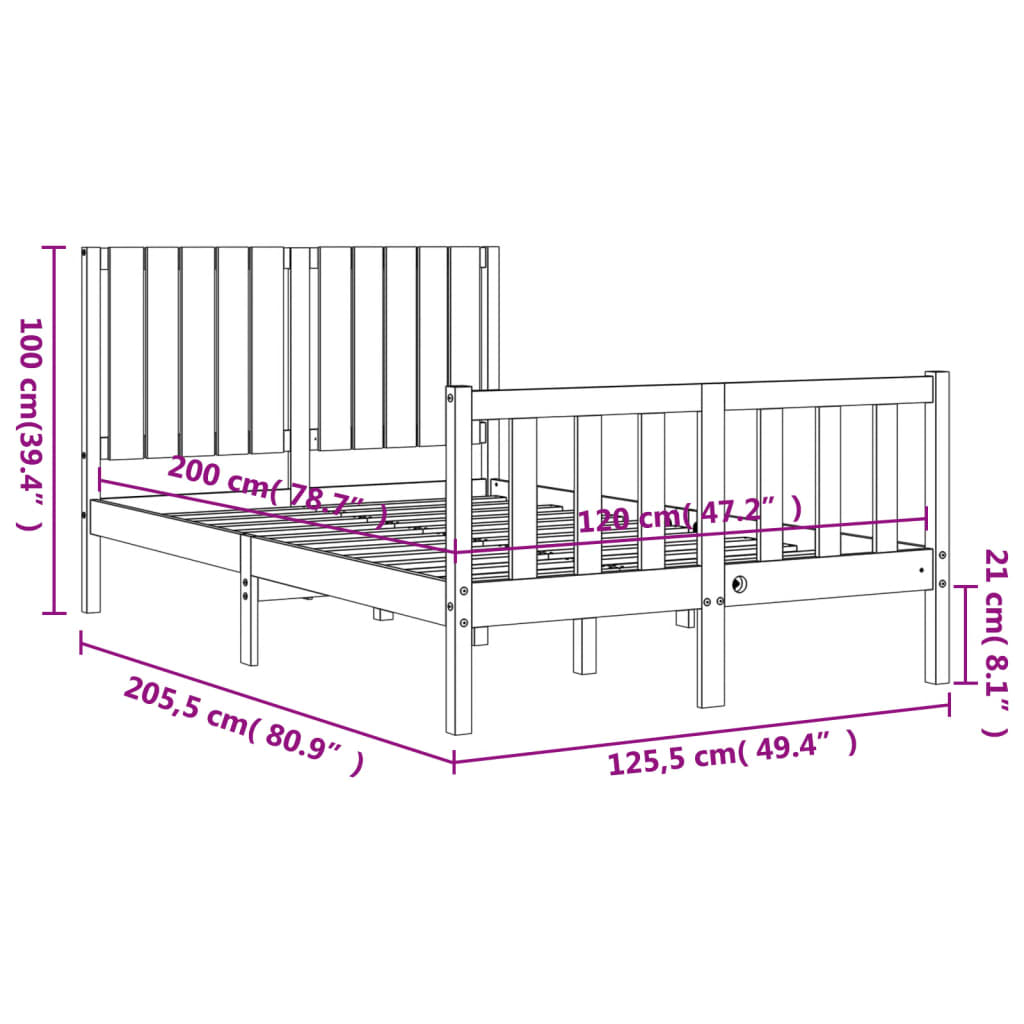 Bed Frame Without Mattress Solid Wood Pine