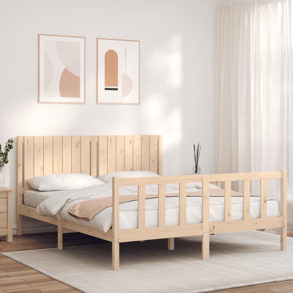 Bed Frame Without Mattress Solid Wood Pine