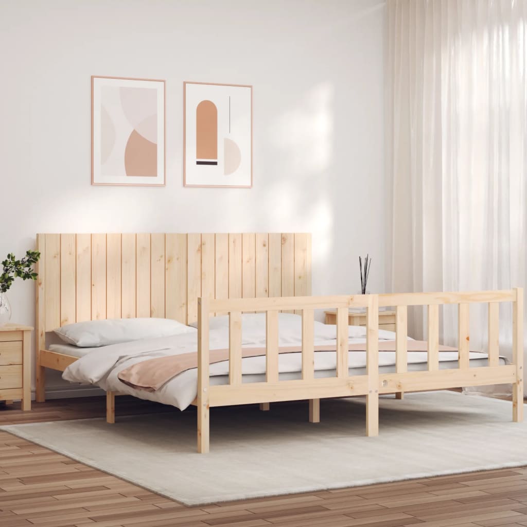 Bed Frame Without Mattress Solid Wood Pine