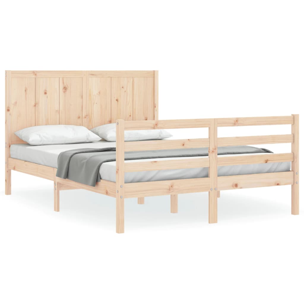 Bed Frame Without Mattress Small Double Solid Wood