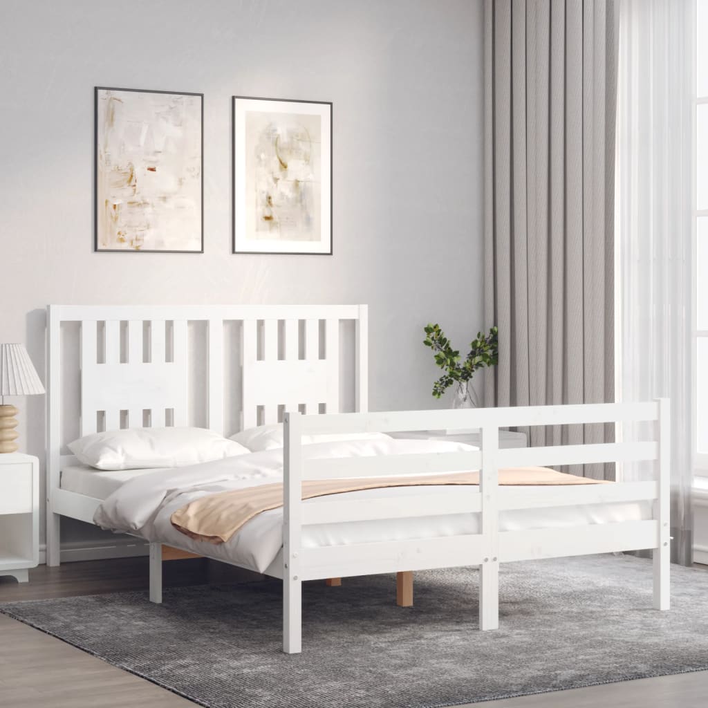 Bed Frame Without Mattress Double Solid Wood