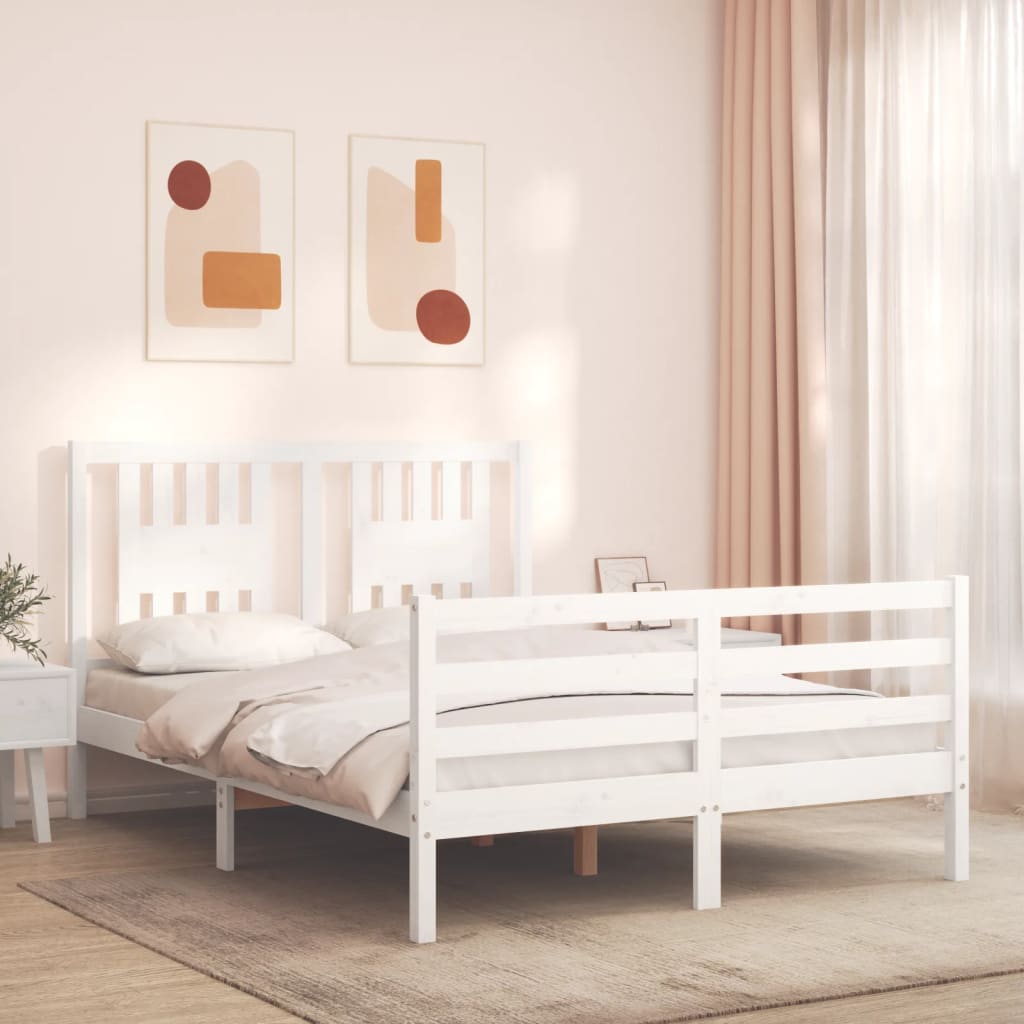 Bed Frame Without Mattress Double Solid Wood