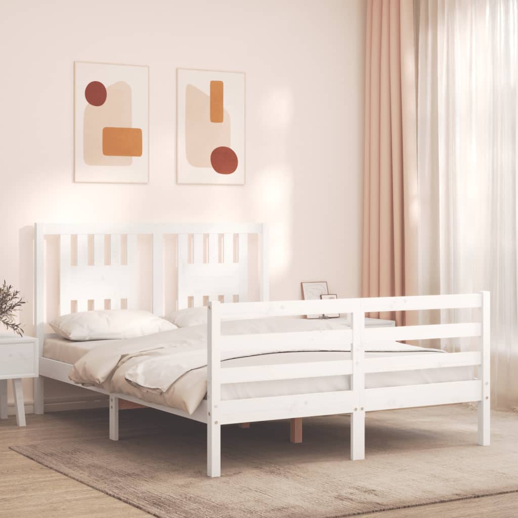 Bed Frame Without Mattress Double Solid Wood