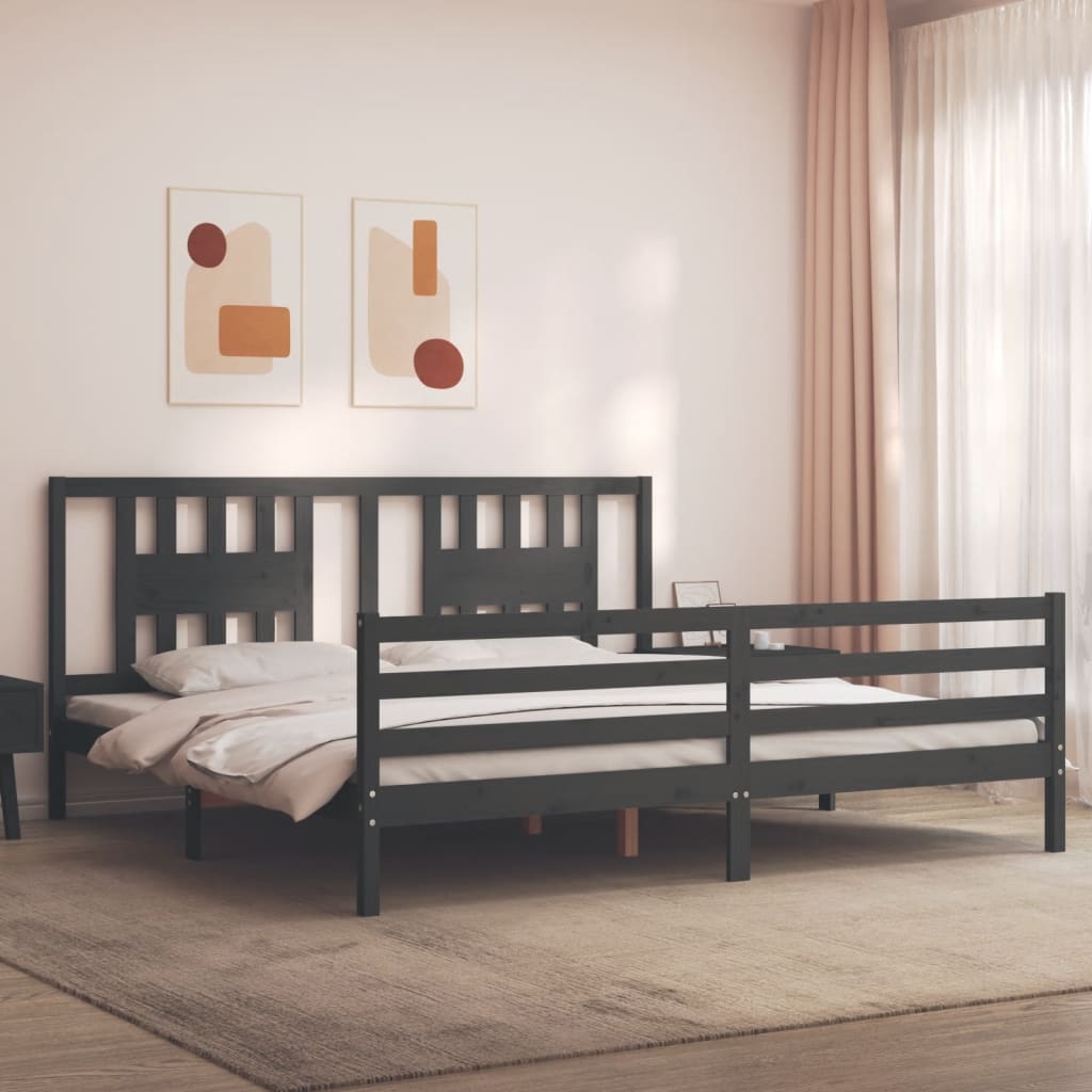 Bed Frame Without Mattress Double Solid Wood