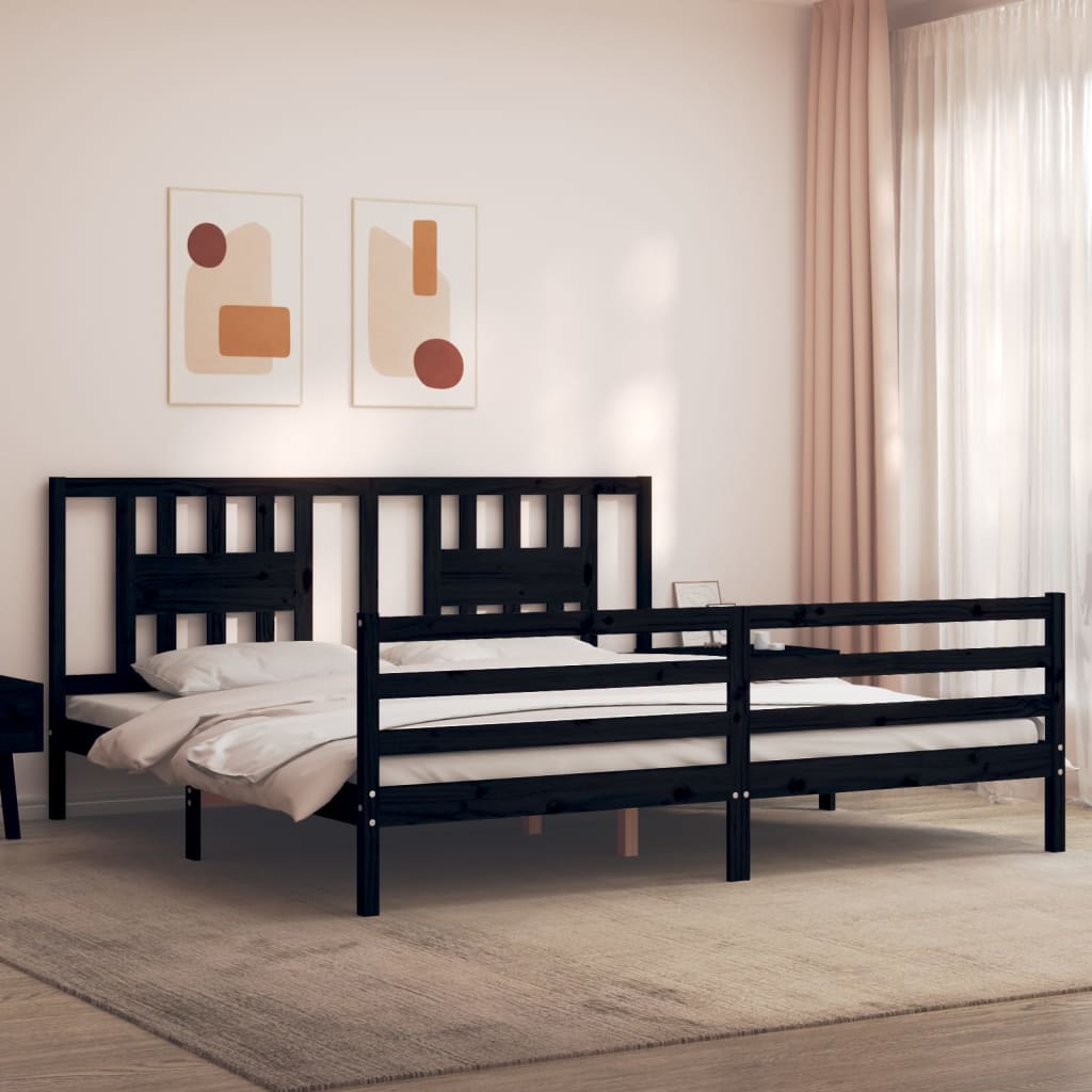Bed Frame Without Mattress Double Solid Wood