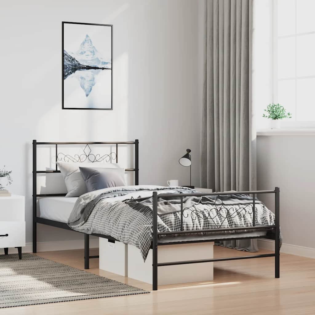 Metal Bed Frame Without Mattress 183X213Cm