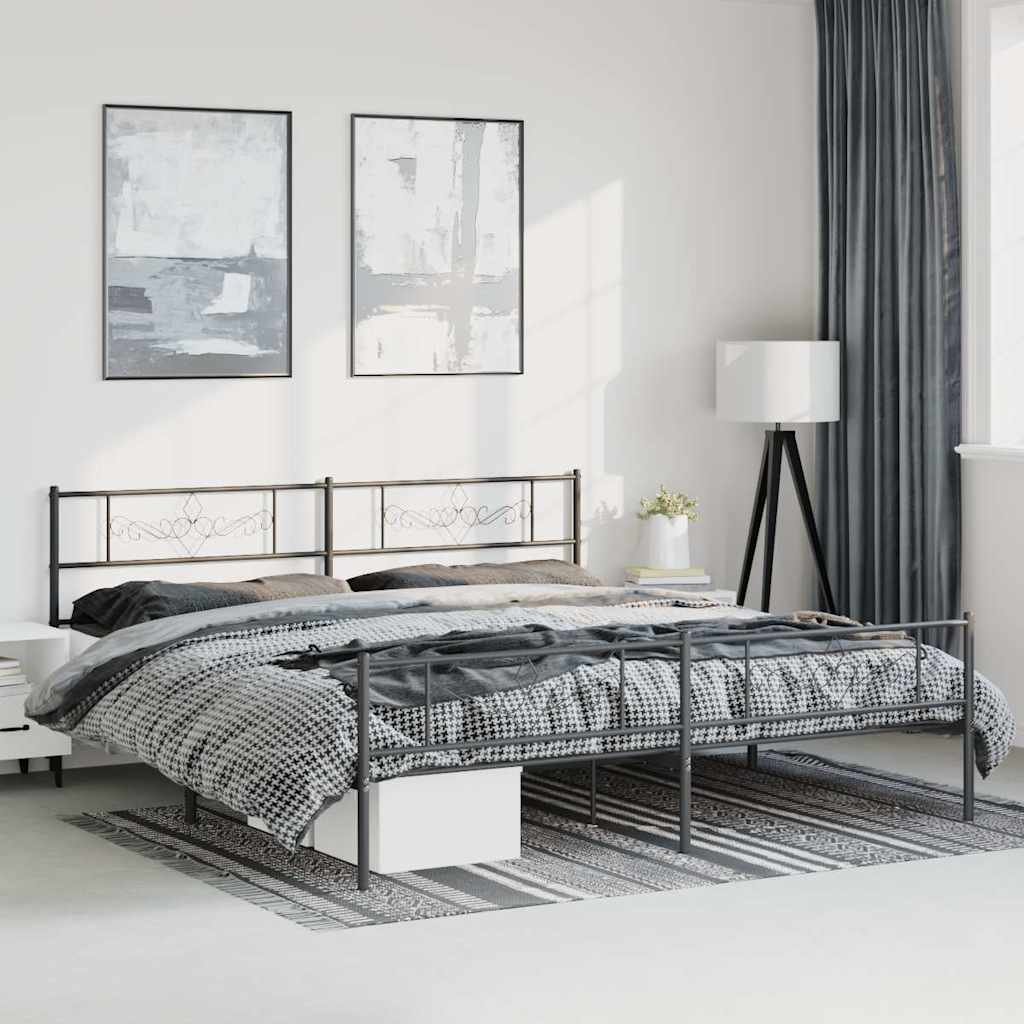 Metal Bed Frame Without Mattress 183X213Cm