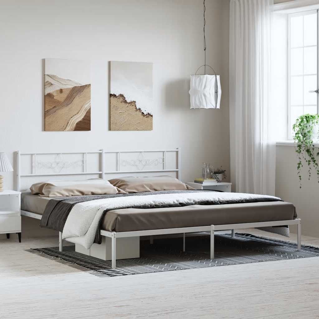 Metal Bed Frame Without Mattress 183X213Cm