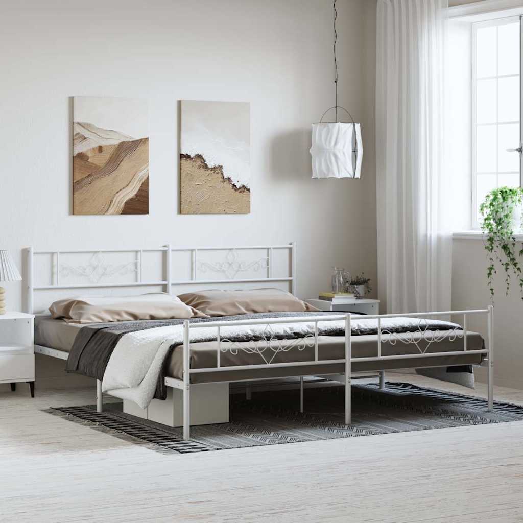 Metal Bed Frame Without Mattress 183X213Cm