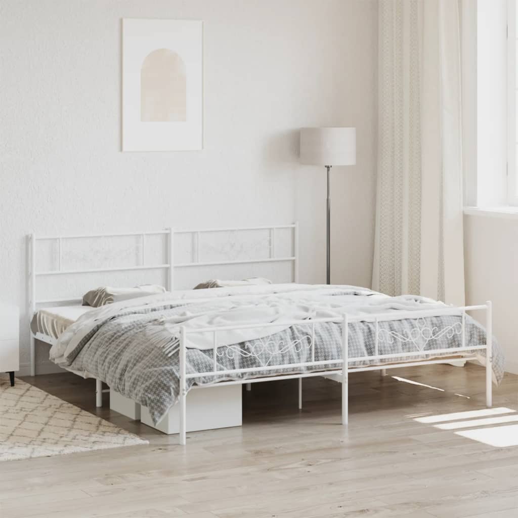 Metal Bed Frame Without Mattress 183X213Cm