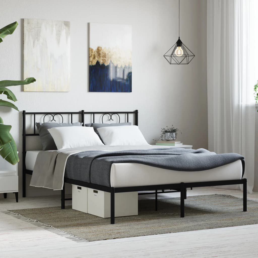 Metal Bed Frame Without Mattress With Footboard 90X190Cm