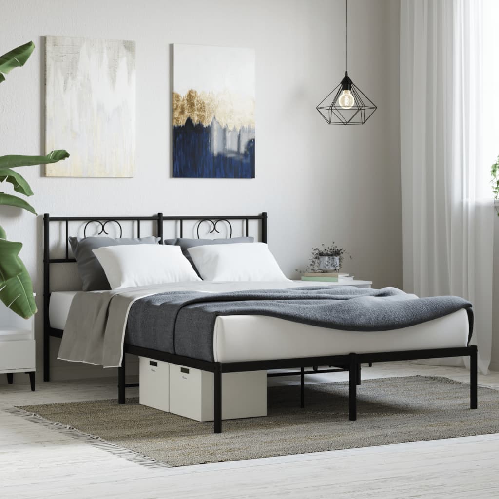 Metal Bed Frame Without Mattress With Footboard 90X190Cm