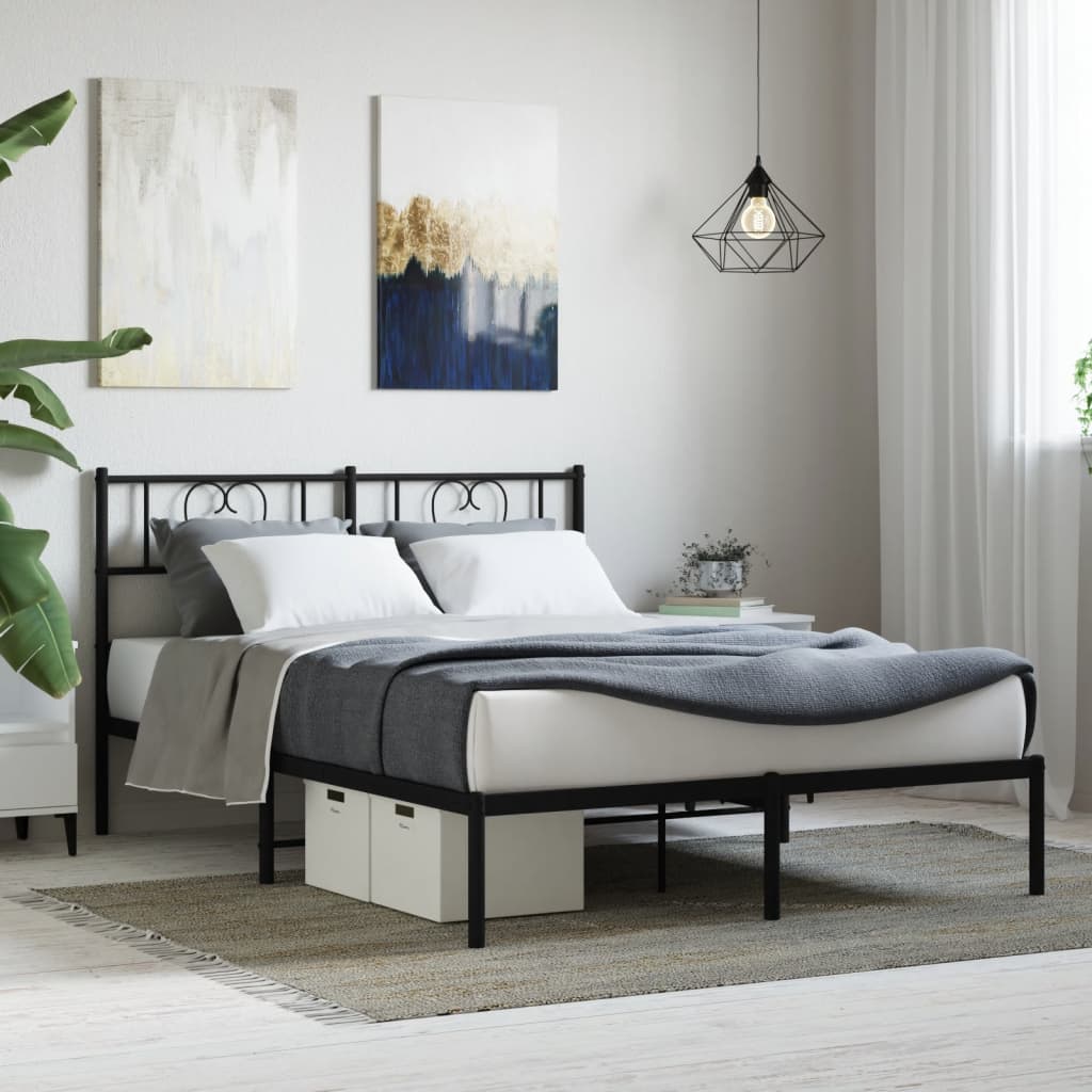Metal Bed Frame Without Mattress With Footboard 90X190Cm