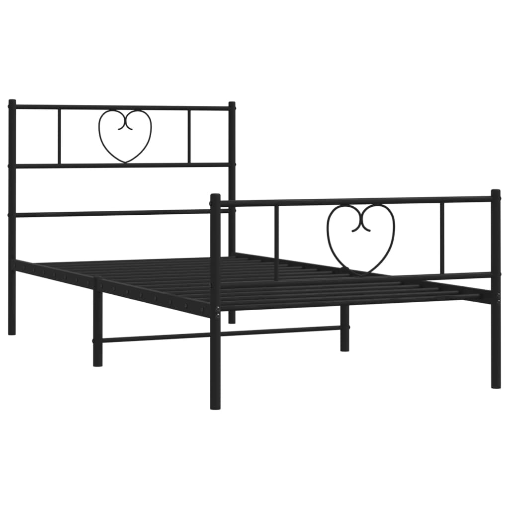 Metal Bed Frame Without Mattress With Footboard 90X190Cm