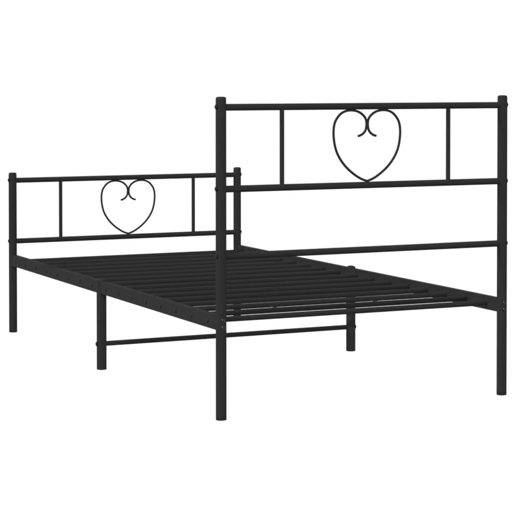 Metal Bed Frame Without Mattress With Footboard 90X190Cm