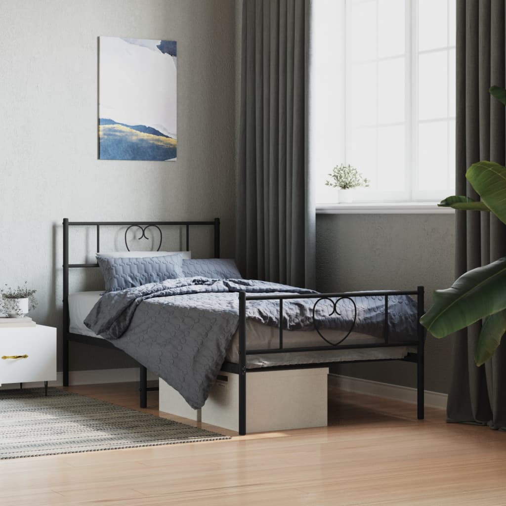 Metal Bed Frame Without Mattress With Footboard 90X190Cm