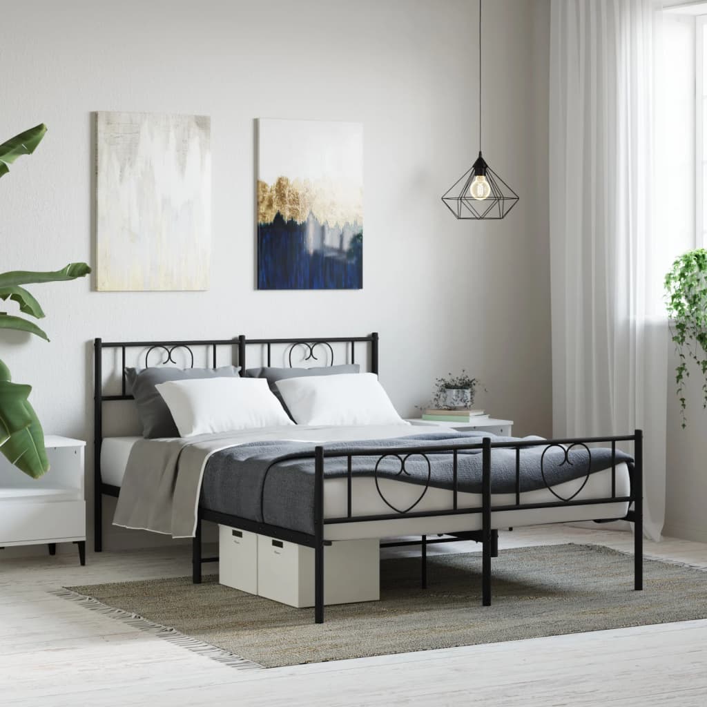 Metal Bed Frame Without Mattress With Footboard 90X190Cm