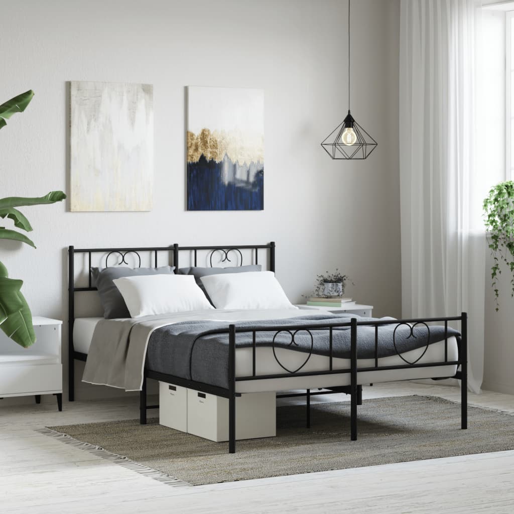 Metal Bed Frame Without Mattress With Footboard 90X190Cm