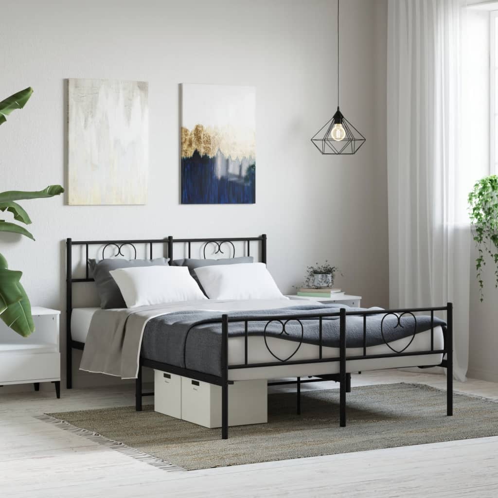 Metal Bed Frame Without Mattress With Footboard 90X190Cm