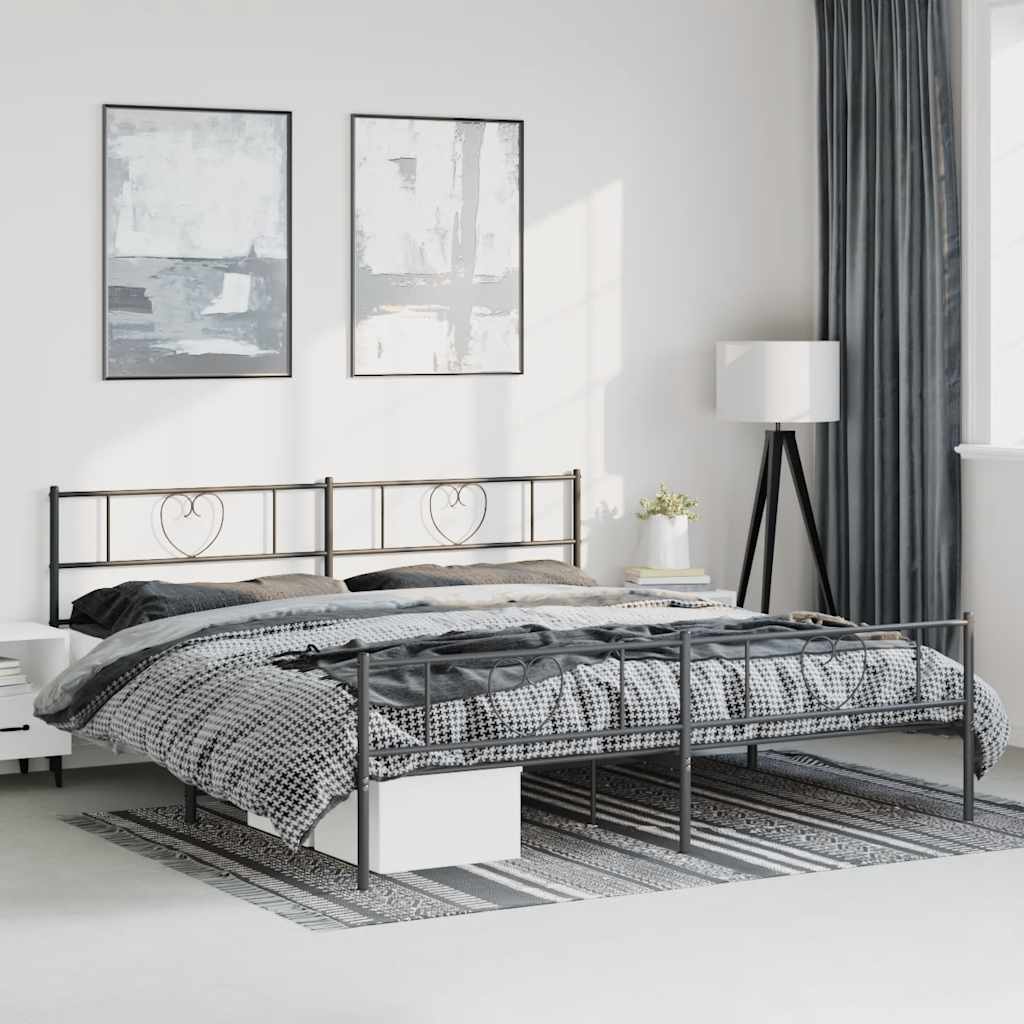 Metal Bed Frame Without Mattress With Footboard 90X190Cm