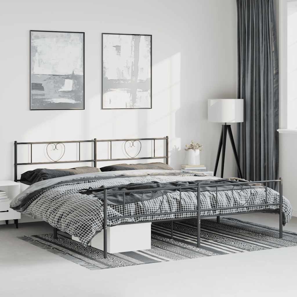 Metal Bed Frame Without Mattress With Footboard 90X190Cm