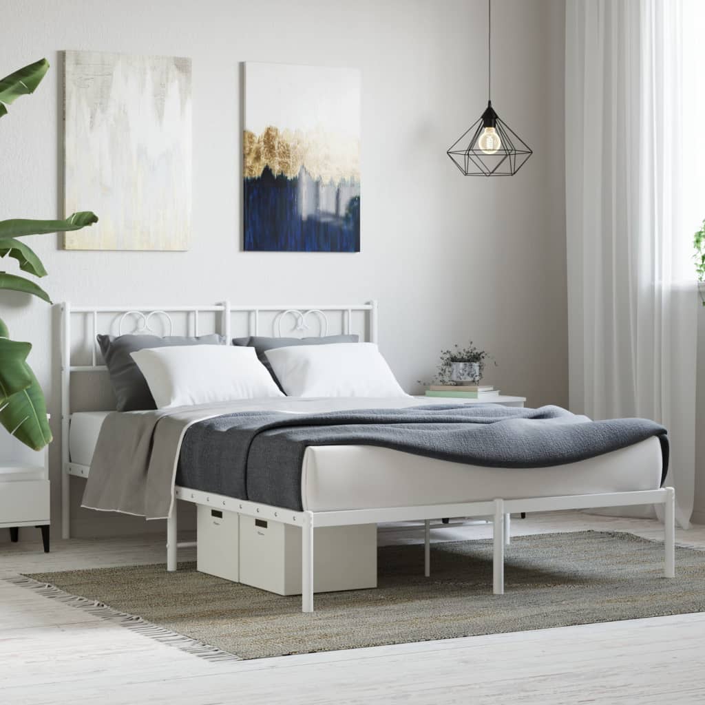 Metal Bed Frame Without Mattress With Footboard 90X190Cm