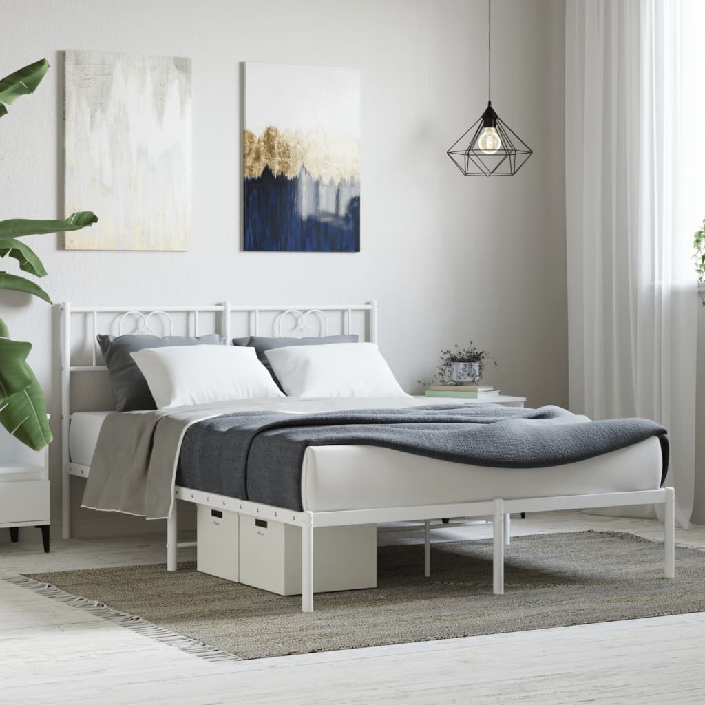 Metal Bed Frame Without Mattress With Footboard 90X190Cm